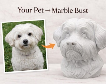 Busto de mascota personalizado - Impreso en 3D con efecto mármol