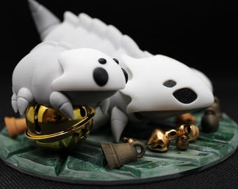 Figura de Bestia Campana (Versión Mamá/Mamá y Bebés) - Impresión 3D pintada a mano con campanas reales