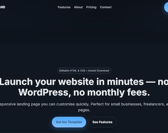 Editable HTML Landing Page Template | Small Business Website (Instant Download)