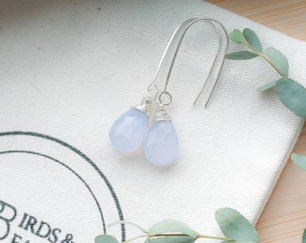 Lavender Gemstone Drop Earrings, Hypoallergenic Silver Dangle Earrings, Boucles d'Oreilles, Handmade Jewelry Gift for Her