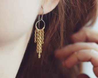 Pendientes de flecos de niobio: pendientes colgantes hipoalergénicos de metal mixto