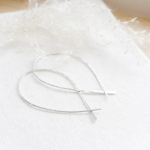 Argentium Silver Threader Earrings: Minimalist Open Hoop Jewelry