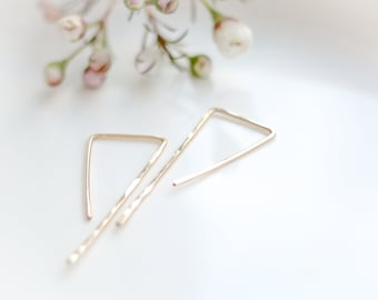 Gold Threader Earrings, Long Earrings, Modern Minimalist Jewelry, Handmade Jewelry, Boucles d&#39;Oreilles, Unique Gift for Her