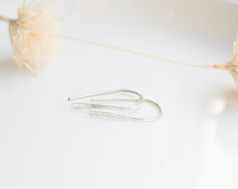 Silver Threader Earrings, Modern Minimalist Jewelry, Handmade Jewelry, Boucles d&#39;Oreilles, Unique Gift for Her