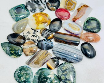 Gemengde partij edelsteen cabochons, natuurlijke losse stenen in diverse vormen, gepolijste cabochons, geschikt voor het maken van sieraden, bulk groothandel, helende kristallen.