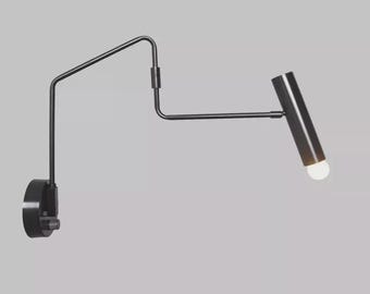 Aplique de pared articulado de latón hecho a mano - Estilo Stilnovo moderno de mediados de siglo