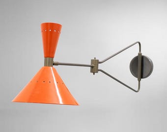 Mid Century Modern Brass Sputnik Wall Sconce - Stilnovo Style