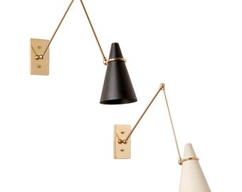 Handmade Stilnovo Brass Wall Sconce: Mid Century Italian Sputnik Light