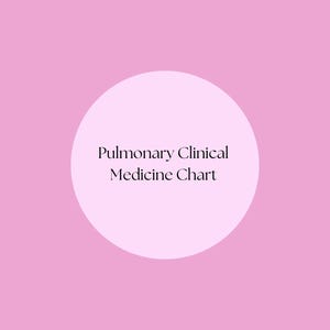 May include: A pink background with a light pink circle in the center. The text "Pulmonary Clinical Medicine Chart" is displayed in a simple, sans-serif font within the circle.