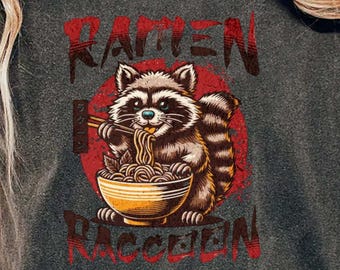 Ramen Raccoon Comfort Colors Shirt: Kawaii Japanese Art Tee