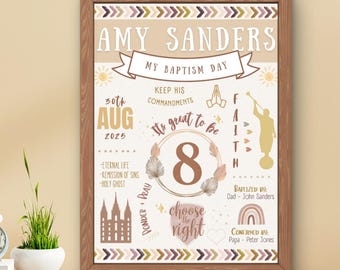 Arte imprimible del metro sobre el bautismo SUD / Descarga digital / Póster de bautismo