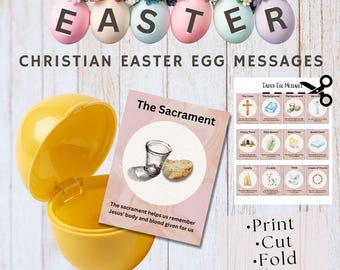 Mensajes cristianos de Pascua imprimibles / Actividad sobre la historia de la resurrección (descarga digital)