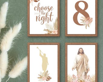 Pósteres de bautismo SUD: Impresiones de acuarela de Cristo (descarga digital) / Decoración de mesa para bautizos