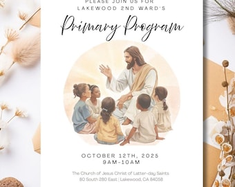 Invitación al programa de la Primaria SUD: Invitación personalizada imprimible (descarga digital)