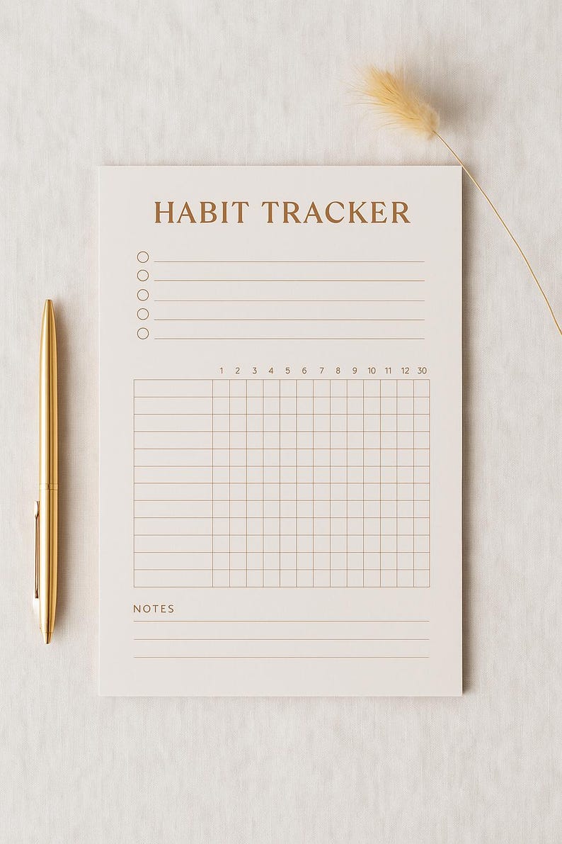 Habit Tracker Printable – Minimalist Monthly Habit Planner PDF ...