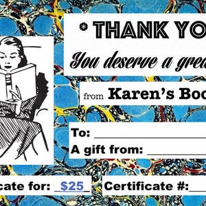 Dankesgeschenk Für Karens Buchreihe - 25 Dollar