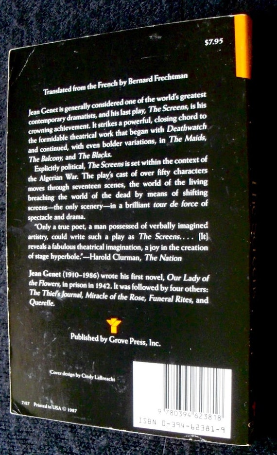 The Screens A Play By Jean Genet 1987 Paperback Etsy