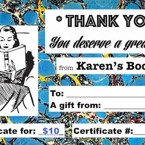 DankeSchöne Geschenkgutschein für Karens Buchreihe - 10 Dollar