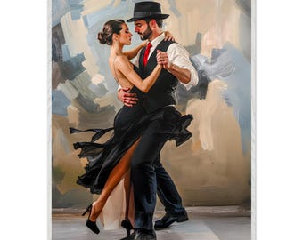 Tango Couple Canvas Art – Romantic Dance, Framed Wall Decor