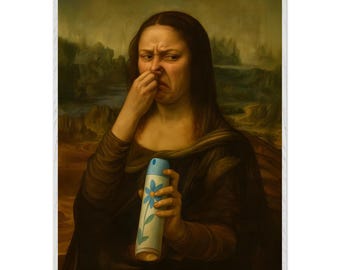 Funny Mona Lisa Bathroom Print – Da Vinci Toilet Humor Parody