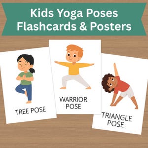 Kids Yoga Flashcards Printable | Toddler and Preschool Yoga Poses | Mindfulness & Exercise Cards for Kids | Digital Download PDF
