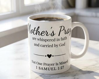 Christian Mom Mug | Mother's Prayer Bible Verse 1 Samuel 1:27