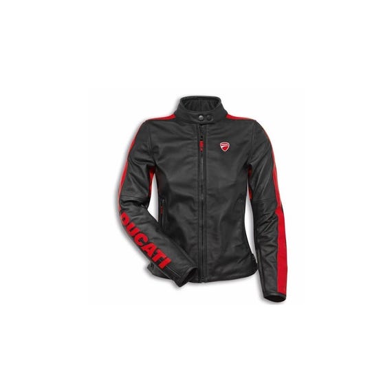Ducati Corse c4 Black Leather Jacket for Women