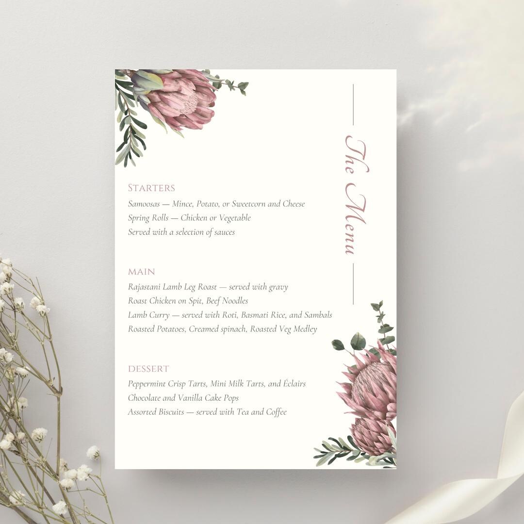 Floral A5 Menu Card Template – Editable in Canva, Printable Menu ...
