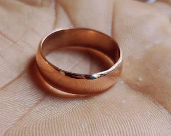 Bague en cuivre massif faite main : anneau de bien-être bohème minimaliste