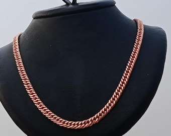 Collar de cadena de eslabones de cobre hecho a mano / Joyería rústica boho