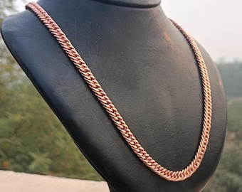 Collar de eslabones de cobre hechos a mano / Joyería rústica bohemia