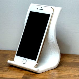 Minimalist Curved Phone Stand | Modern Desk Accessory or Nightstand Holder