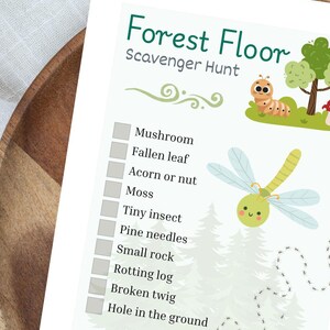 Forest Floor Scavenger Hunt Printable for Kids | Nature Walk Activity | Outdoor Exploration Game | Family Nature Play | Instant Download
