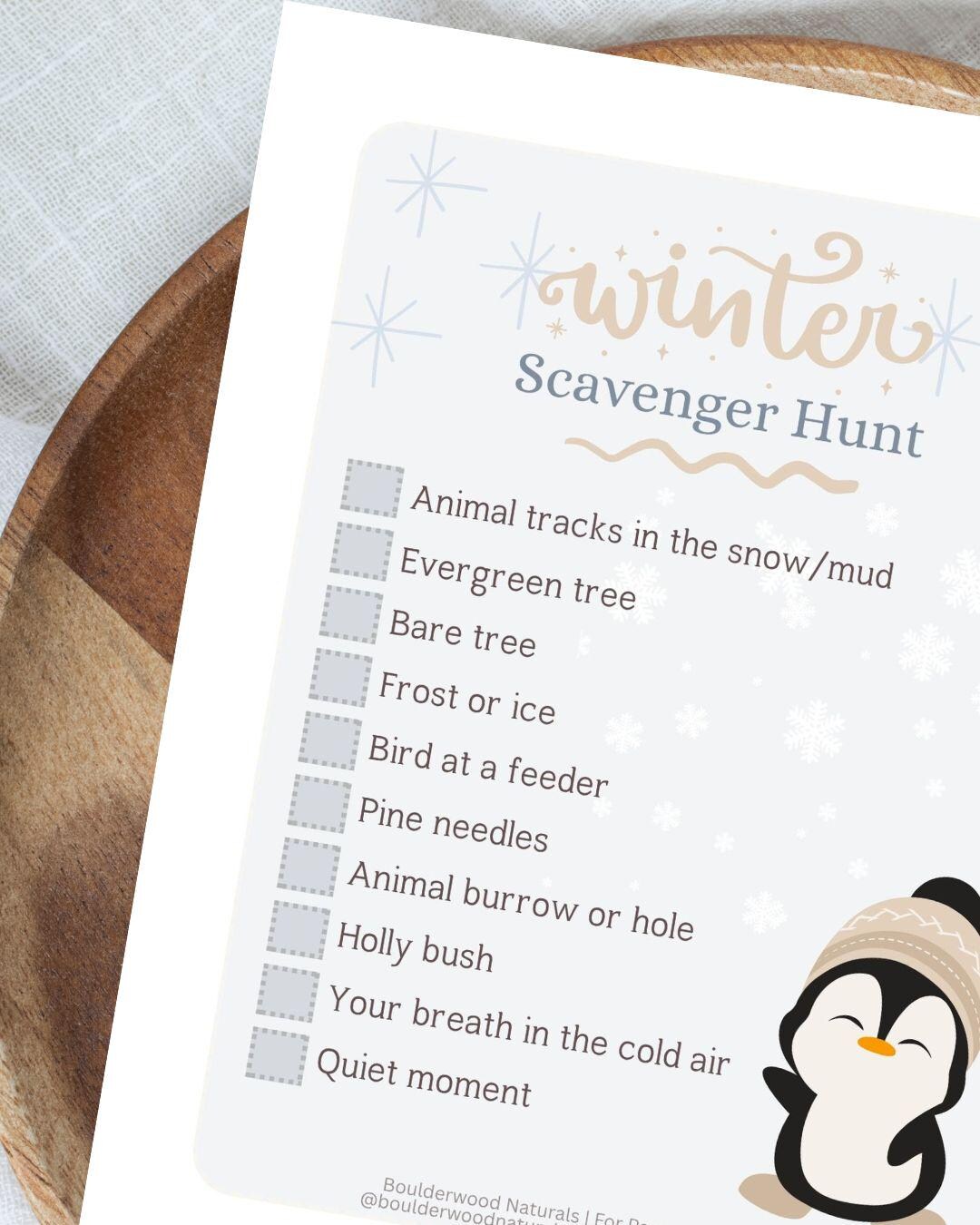 Winter Scavenger Hunt Printable: Kids' Nature Walk Activity (PDF ...
