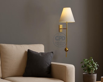 Modern Dual Globe Bedside Table Lamp in Polished Brass – Elegant Warm Lighting for Bedroom & Living Space Decor