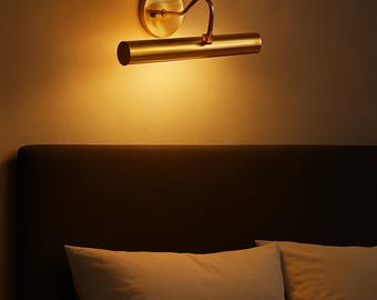 Vintage 1940s Mid-Century Modern Brass Picture Light – Solid Brass Wall Sconce for Artwork, Antique Art Lamp – Unique Christmas Gift