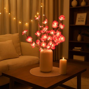 LED Flower Branch Lights – Cherry Blossom Lighted Tree for Bedroom, Table Decor, Romantic Night Light, Wedding Centerpiece Gift