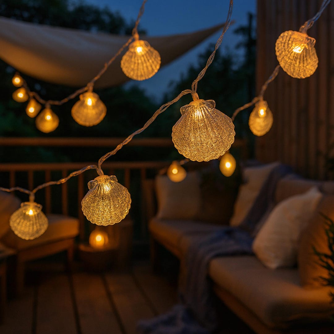 LED Beach Shell Starfish String Lights: USB Coastal Fairy Decor - Etsy