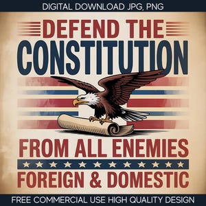 Defend the Constitution Protest Sign PRINTABLE, Anti-Trump Poster Sign for March, Digital Download, Patriotic Political Rally Sign