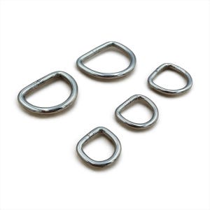Silver D-Ring - 8 Widths | 50mm |45mm | 40mm | 30mm | 25mm | 20mm | 16mm | 13mm | Silver Hardware | D Rings