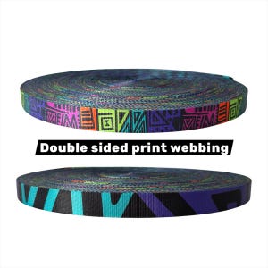Multi-Colour Polypropylene Webbing Double Sided | 25mm wide | Durable strap webbing | Dog Collars, Harnesses, Bags, crafts