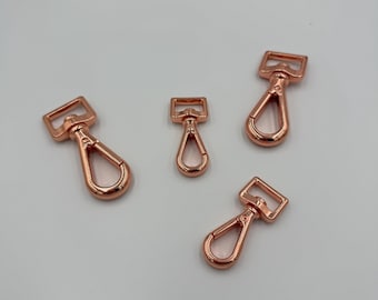 Roségouden karabijnhaak: 16 mm, 20 mm, 25 mm
