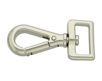 Karabijnhaak voor tassen en hondenriemen - zilver - 16 mm/20 mm/25 mm