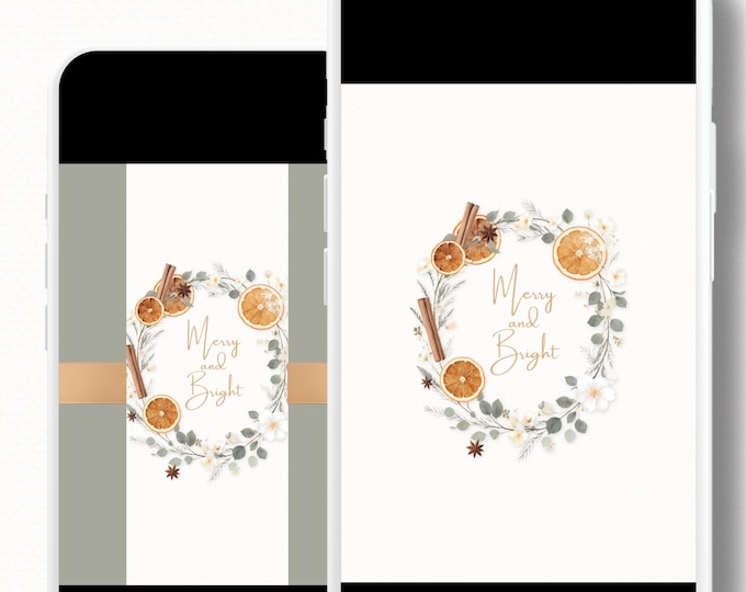 Animated Christmas Card - Digital Family Newsletter with Music (Instant Download Customizable Canva Template) Orange Wreath Holiday Evite