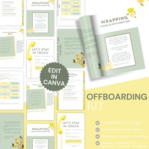 Kunden-Off-Boarding-Vorlage für Canva - Abschiedspaket mit Zitronen-Thema - Bearbeitbare Markenübergabe