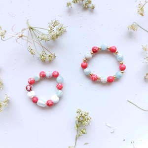 Süßwasserperle Ring Perlen stapelbar Ring Edelstein Perlenring Stretch Perlenringe Perlen elastische Ring Verlobungsring bestes Geschenk für sie