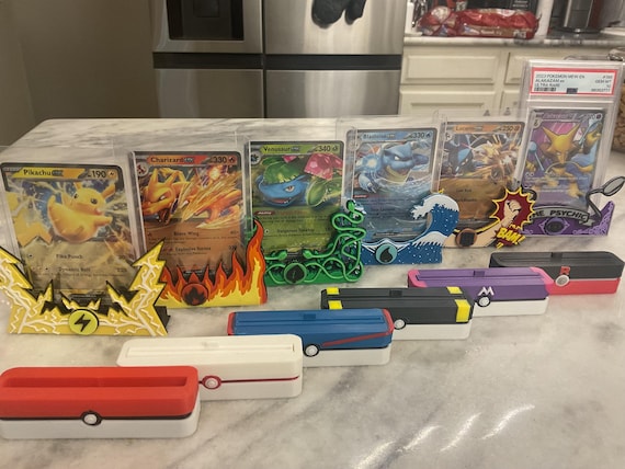 Pokemon Card Stand 3D: PSA Graded, Top-Loader and Loose Card Display (12 Styles)