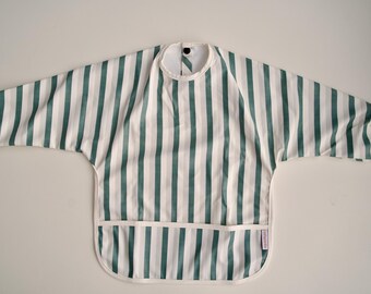 Long Sleeve Baby Bib – Explorer Print, Waterproof Feeding Apron