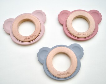 Wood & Silicone Baby Teether – Koala | Food-Grade, BPA-Free Teething Toy for Infants