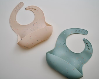 Spotty Silicone Bib: Adjustable, Easy Clean (2 pack)